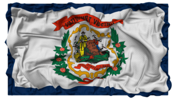 Zustand von Westen Virginia Flagge Wellen mit realistisch stoßen Textur, Flagge Hintergrund, 3d Rendern png