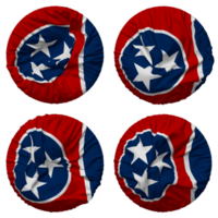 staat van Tennessee vlag in ronde vorm geïsoleerd met vier verschillend golvend stijl, buil textuur, 3d renderen png