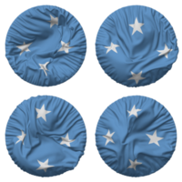 Federated States of Micronesia Flag in Round Shape Isolated with Four Different Waving Style, Bump Texture, 3D Rendering png
