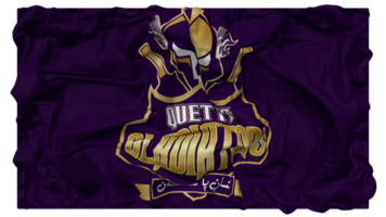 quetta gladiadores, qg bandera olas con realista bache textura, bandera fondo, 3d representación png