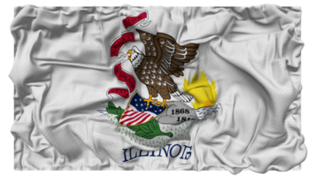 State of Illinois Flag Waves with Realistic Bump Texture, Flag Background, 3D Rendering png