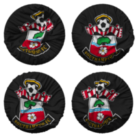 Southampton Football Club Flag in Round Shape Isolated with Four Different Waving Style, Bump Texture, 3D Rendering png