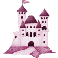 magenta castelo grampo arte elemento transparente fundo png