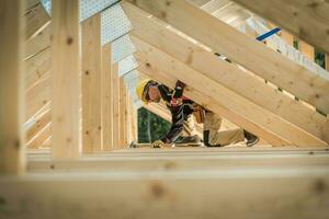 Man working on the house photo