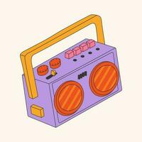 Old School Boombox or radio cassette tape player icon in flat style on a white background vector