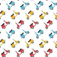 Funny scooters seamless pattern background vector