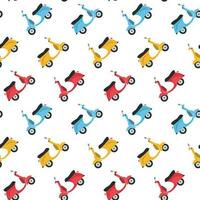 Funny scooters seamless pattern background vector