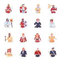 Bundle of Ancient Avatars Flat Icons vector