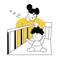 Trendy Mother Sleeping vector