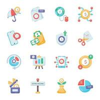 Bundle of Payroll Flat Icons vector