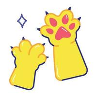 Trendy Cat Paws vector