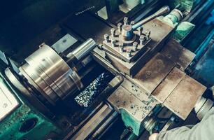 Metalworking Lathe Machine Tool Closeup photo