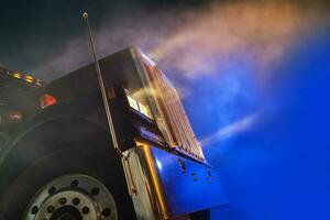 Semi Truck Dense Fog Driving Conditions photo