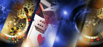 Las Vegas Casino Games Collage Concept photo