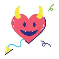 corazón de diablo de moda vector