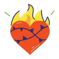 Trendy Heart Fire vector