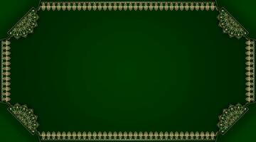 fondo verde con adorno de mandala dorado vector