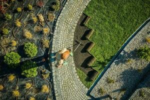 Men Installing Natural Grass photo