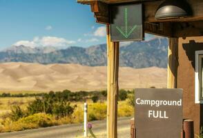 Campground Full Park Entrance Sign photo