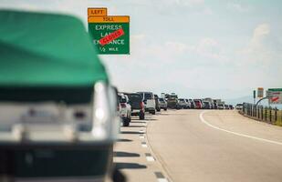 Vehicle Traffic Cause by Highway Construction photo