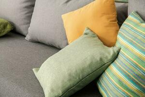 Decorative Pillows on a Sofa Bed photo