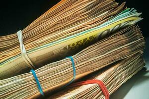 Pile of Euro Banknotes in Macro Shot photo