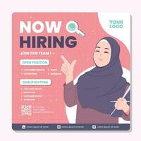 Job seeker hiring poster template design vector