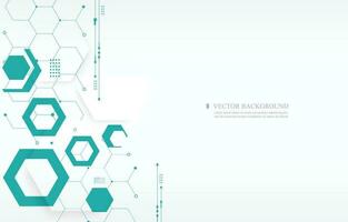 white technology wallpaper.geometric hexagon shape.medical background vector