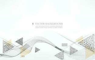 White vector background.geometric triangle shape.abstract wave line.