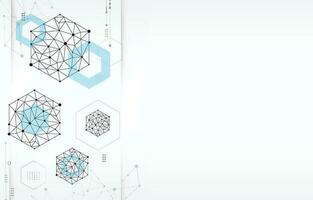 Technology vector geometric hexagon.white background.polygon texture