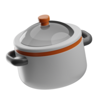 utensili da cucina pentola illustrazione 3d png