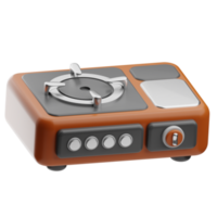 batería de cocina estufa ilustración 3d png