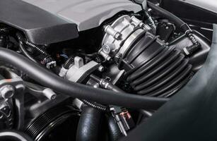 Modern Gasoline Petrol Car Engine photo