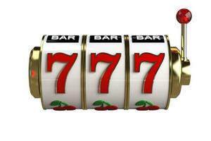 Line of Sevens Slot Machine Reel 3D Illustration photo