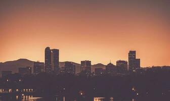 Denver Skyline Sunset Scenery photo