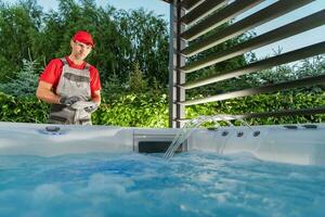 Hot Tub Jacuzzi Installer Testing SPA photo