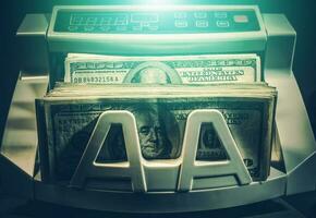 Dollar Cash Money Counting by Bill Counter photo