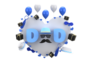 happy father's day decoration elements with high quality render image png