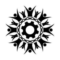 human chain gear icon logo design vector