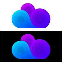 cloud gradient icon logo design vector