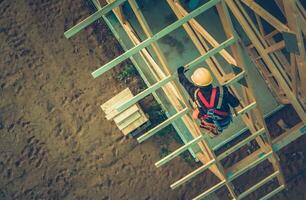 Wooden Roof Frame Building photo