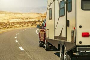 Travel Trailer RV on a Scenic Utah Route photo