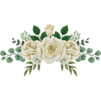 bloem wit roos, bloemen boeket klem kunst element transparant achtergrond png