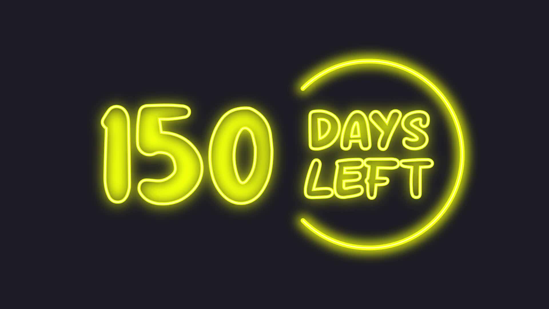 150 Days From August 1 2024 150 day left neon light animated 24628642 Stock Video at Vecteezy