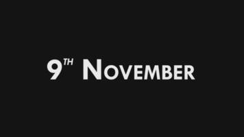 Ninth, 9th November Text Cool and Modern Animation Intro Outro, Colorful Month Date Day Name, Schedule, History video