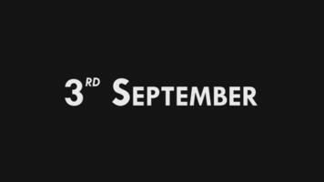 Third, 3rd September Text Cool and Modern Animation Intro Outro, Colorful Month Date Day Name, Schedule, History video