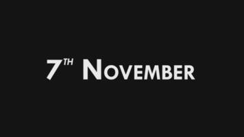 Seventh, 7th November Text Cool and Modern Animation Intro Outro, Colorful Month Date Day Name, Schedule, History video