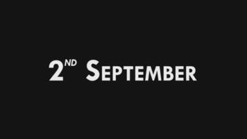 Second, 2nd September Text Cool and Modern Animation Intro Outro, Colorful Month Date Day Name, Schedule, History video