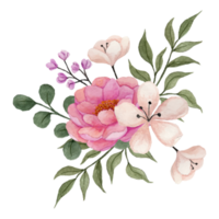 flor ramalhete, floral grampo arte elemento transparente fundo png
