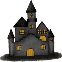 Spooky Castle Halloween Clip art Element Transparent Background png